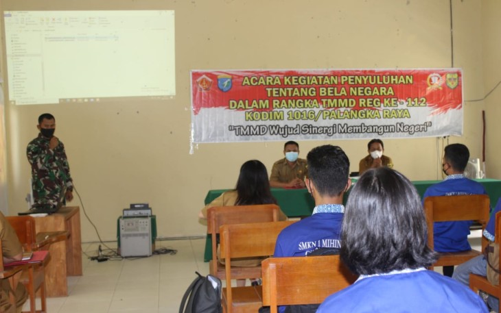 Satgas TMMD Kodim Palangka Raya Gelar Penyuluhan Bela Negara