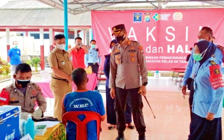 Polres Bintan Laksanakan Kegiatan Gerai Vaksinasi Presisi Di Lembaga Pemasyarakatan Kelas II A Tanjung Pinang
