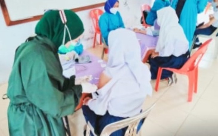 240 Siswa Siswi SMP Negri 24 Bintan Lakukan Vaksinasi