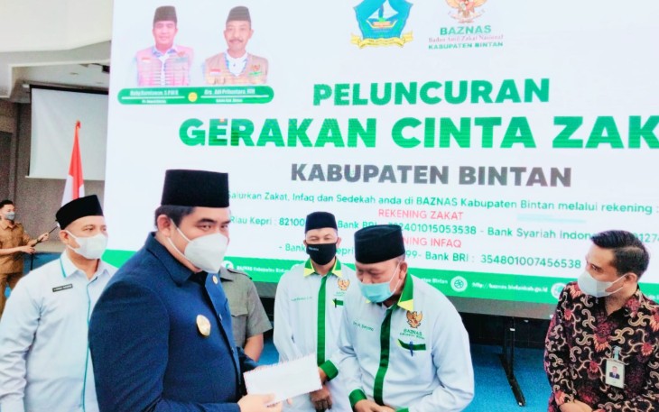 PLT Bupati Bintan Kukuhkan IPHI Kabupaten Bintan  Periode  2021-2026 di Sejalankan  Dengan Lauching Gerakan Cinta Zakat Kabupaten Bintan