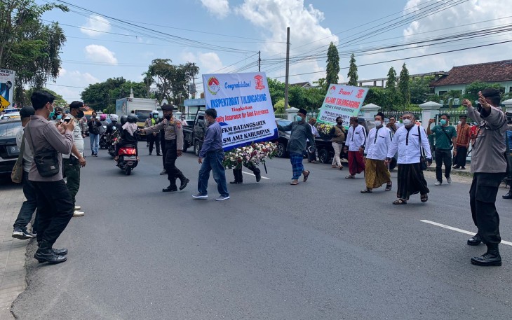 Polres Tulungagung Kawal Aksi Damai Aliansi Masyarakat Madani Kahuripan