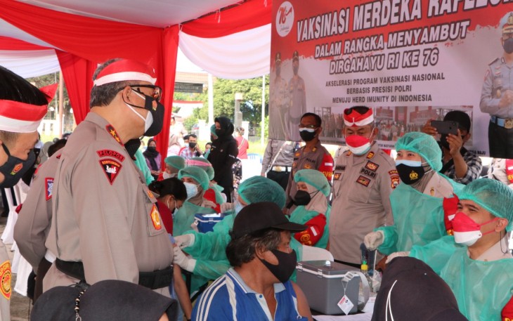 Polda Bengkulu Gelar Serbuan Vaksinasi Merdeka