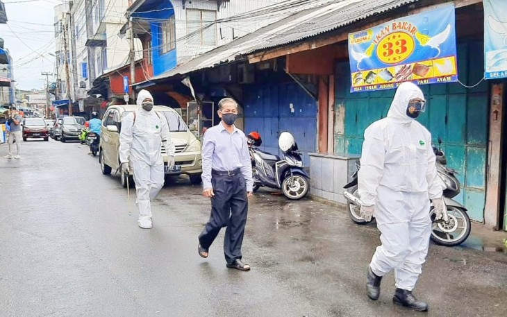 Polsek Tanjung Pinang Kota Lakukan Penyemprotan Disinfektan 