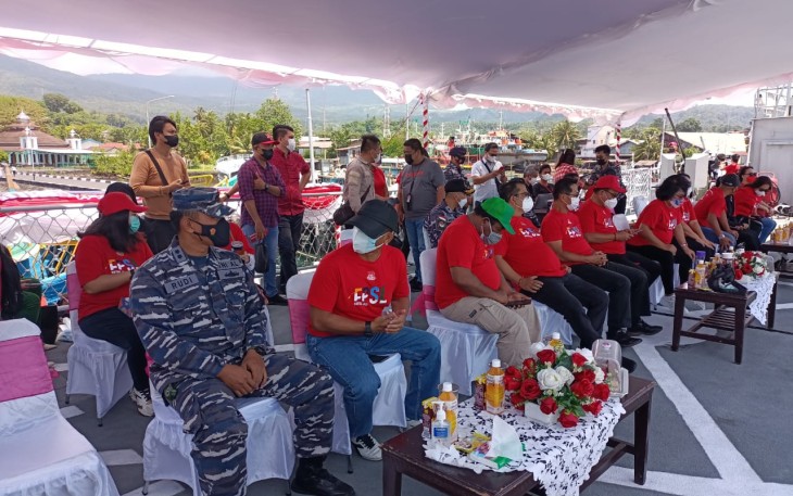 Danyonmarhanlan VIII Bitung saat mengikuti pembukaan festival selat Lembeh virtual tahun 2021