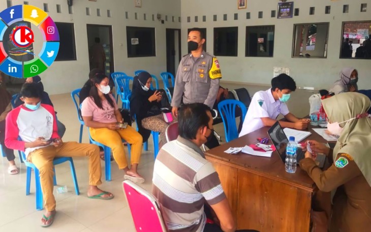 Polsek Kadipaten Monitoring Vaksinasi Warga di 7 Desa Kecamatan Kadipaten
