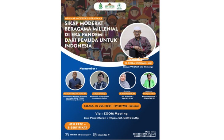 KKN UIN Walisongo Kelompok 9 Mengenalkan "Sikap Moderat Dalam Beragama Kepada Generasi Millenial" Melalui Webinar