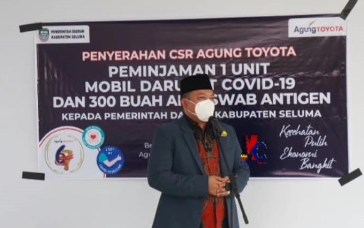 Pemintaman 1 Unit Mobil Darurat Covid-19 Dan Bantuan 300 Buah Alat Swab Antigen Dari CSR Agung Toyota