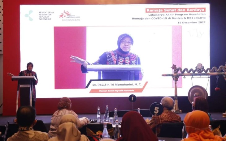 Mensos Tri Rismaharini saat memberikan sambutan 