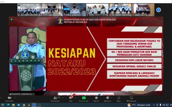 Lima Pesan Penting Menkumham Menghadapi Nataru