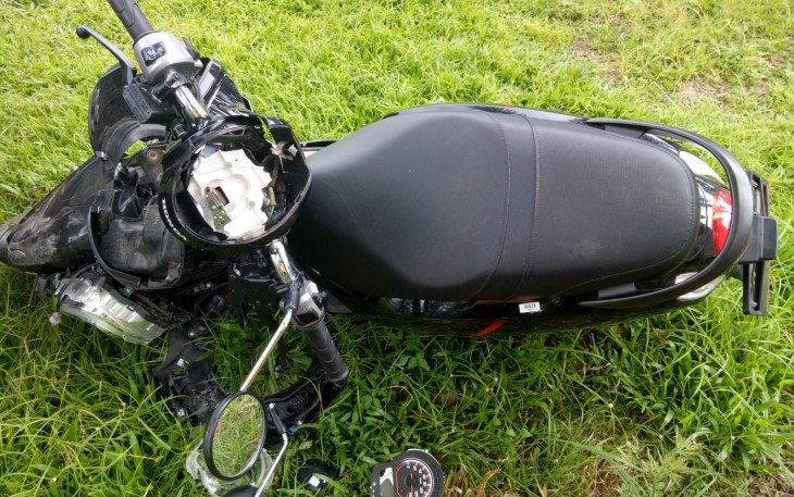Kondisi motor yang terjadi Laka Lantas Lawan Mobil