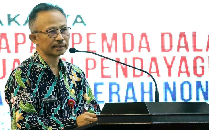 Kepala BSKDN Kemendagri Eko Prasetyanto dalam sambutannya. 