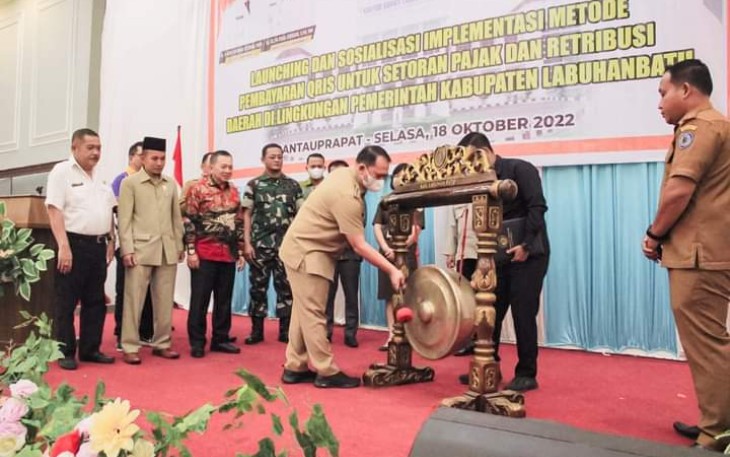 Pemkab Labuhanbatu saat Launching dan Sosialisasi Pembayaran QRIS 