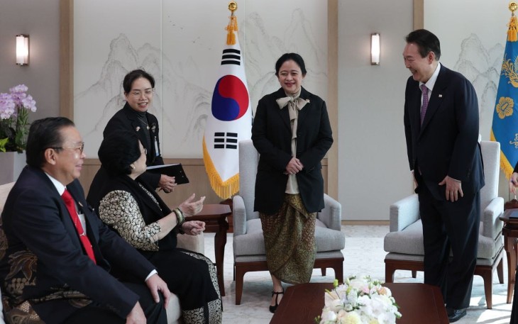 Presiden Korea Selatan saat bertemu Puan dan Mega