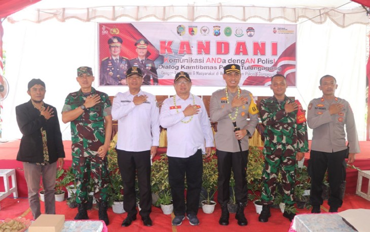 Dandim saat Dampingi Bupati Ikuti Kegiatan Kandani Dialog Kamtibmas Polres Tulungagung