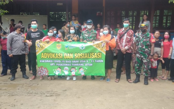 Babinsa Koramil Rungan Hadiri Advokasi dan Sosialisasi Vaksinasi Bagi Anak Usia 6-11 Tahun