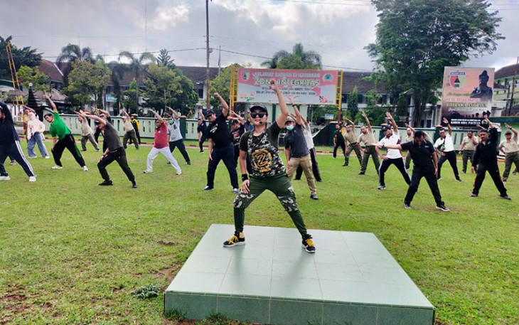 Kodim 0801/Pacitan saat Gelar Olah Raga Bersama
