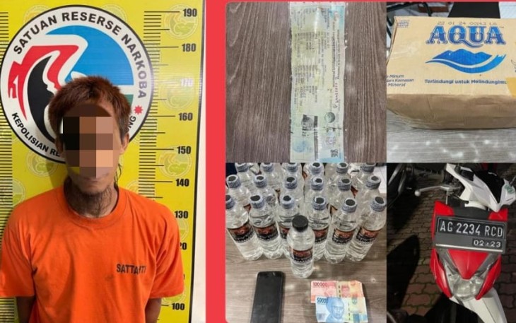 Tersangka dan barang bukti saat diamankan