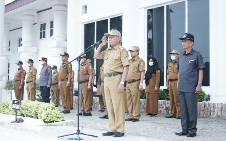 Bupati Asahan saat Pimpin Apel Gabungan Awal September 