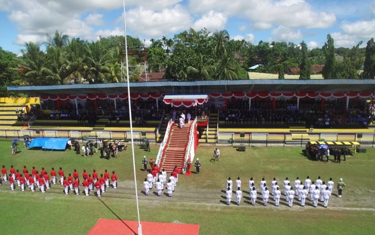 Upacara Peringati HUT Ke 77 Kemerdekaan RI di Sanggeng