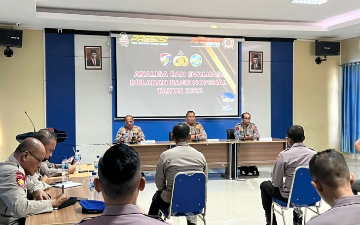 Ditpolairud Polda Banten saat Laksanakan Anev Bagbinopsnal dalam Pembinaan Manajemen Operasional dan Pelatihan 