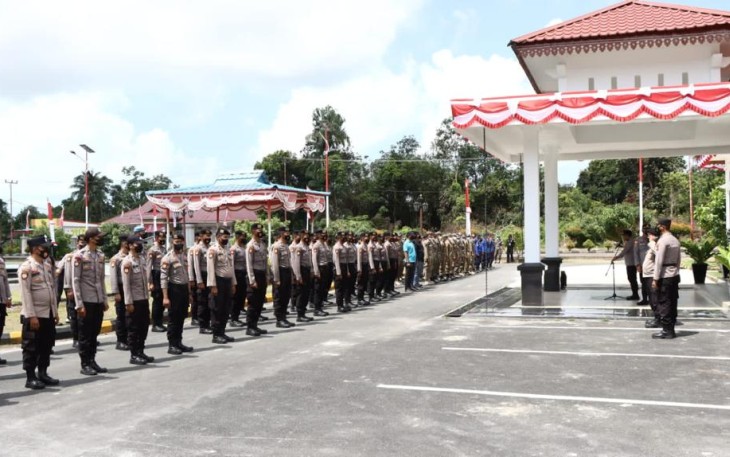 Polres Lingga saat Gelar Pengamanan Unjuk Rasa