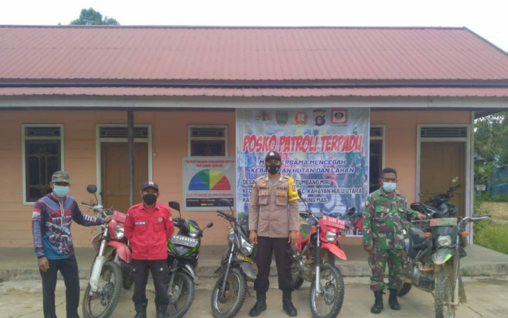 TNI-Polri dan Manggala Agni Kecamatan Kahut saat bersiap Lakukan Patroli Rutin Karhutla 