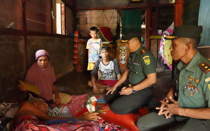 Denhubrem 041 saat Gelar Aksi Peduli untuk Penderita Tumor di Bengkulu Tengah