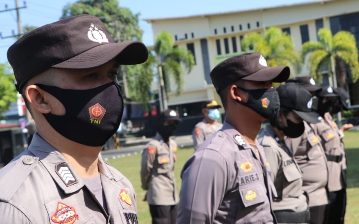 Sejumlah Personel saat terima arahan Kapolda Bengkulu, Senin (04/04/2022).
