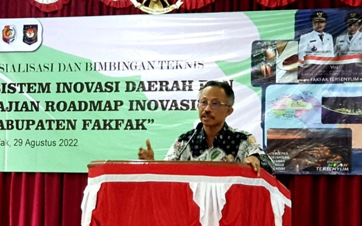 Sosialisasi dan Bimbingan Teknis (Bimtek) Sistem Inovasi Daerah dan Kajian Roadmap Inovasi Kabupaten Fakfak, Papua Barat, Senin (29/8/2022).