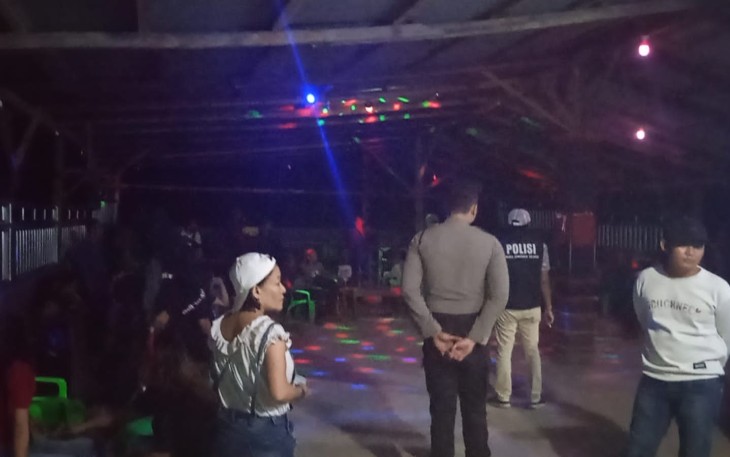 Polisi pasca melakukan razia, Sabtu malam (26/11/2022).