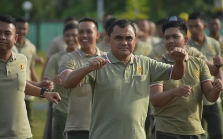 Korem 121/ABW saat Gelar Senam Bersama