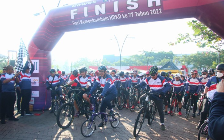Kanwil Kemenkumham Banten Sukses Dukung Gelaran "Kemenkumham Fun Bike 2022"
