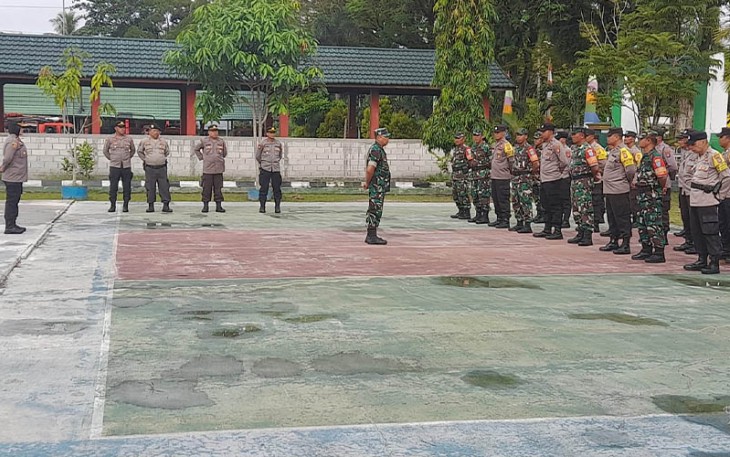 Danramil Pimpin saat Apel Gabungan Bersama Polsek Pahandut
