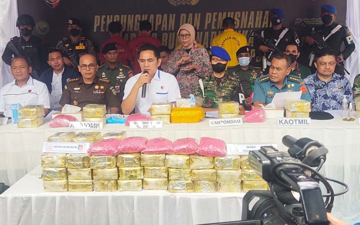 Mabes Polri, Polda Sumut dan Pomdam I/BB saat Rilis Kasus Narkoba Libatkan Oknum Anggota TNI dan Warga Sipil