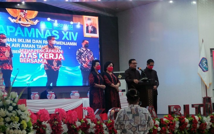 Peringatan setahun kepemimpinan Maurits-Hengky di ruang SH. Sarundajang, Jumat (1/4/22).