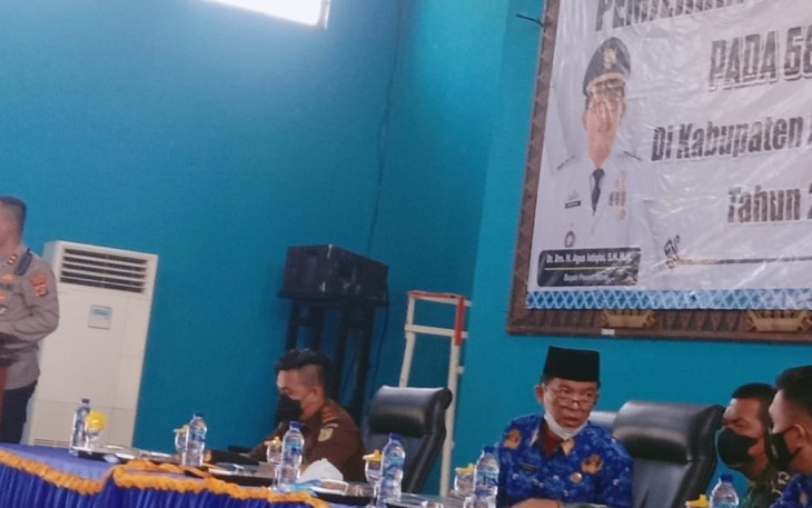 Deklarasi damai Pilpratin 2022 di gedung serba guna, Labuhan Jukung, Senin (18/07/2022).
