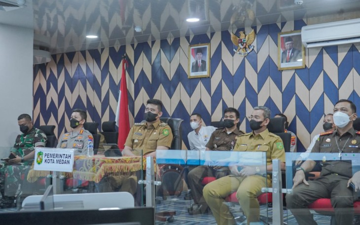 Kapolrestabes Medan saat Hadiri Rakor Pengendalian Inflasi Daerah