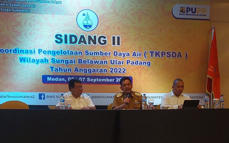 Sidang II Tim Koordinasi Pengelolaan Sumber Daya Air (TKPSDA) Wilayah Sungai Belawan, Ular, Padang, Senin (5/9/2022) di JW Marriott Hotel Medan.