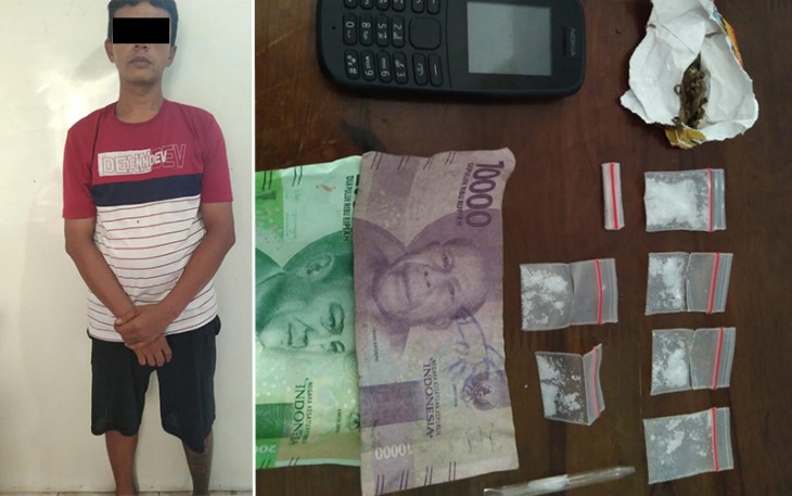 Tersangka dan barang bukti saat diamankan