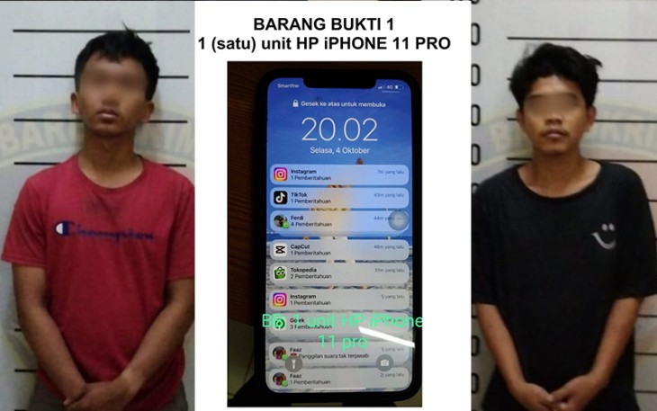Tersangka dan barang bukti saat diamankan