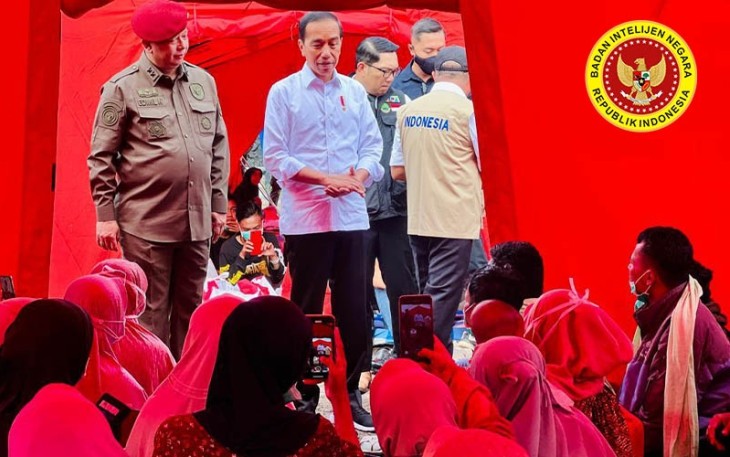 Presiden RI Ir H Joko Widodo saat berkunjung ke Posko BIN