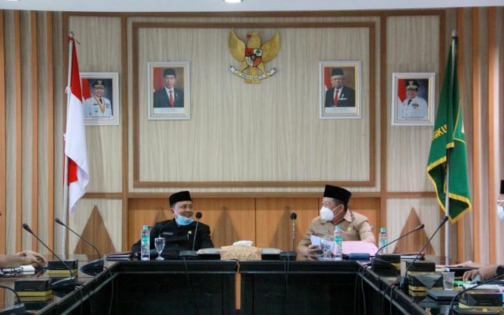 Rapat Koordinasi Persiapan Pelaksanaan Pembangunan Kawasan DDTS, Selasa (25/01/2022), bersama Sekda Provinsi Bengkulu