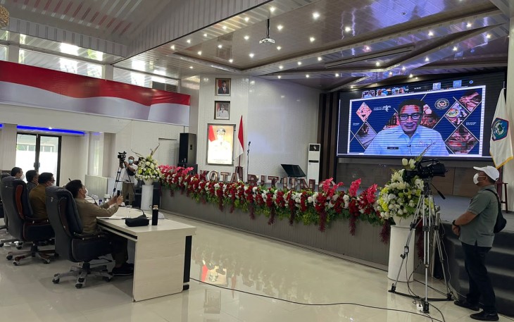 Wali Kota Bitung mengikuti Kick-Off pelaksanaan Kab/Kota kreatif Tahun 2022