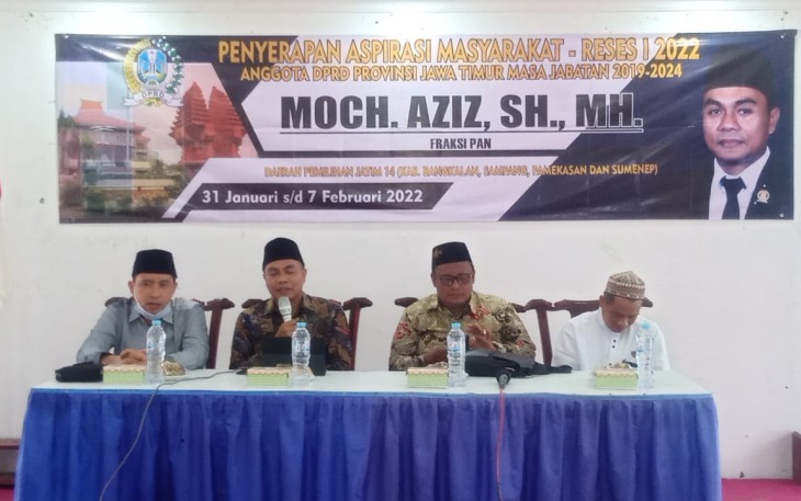Anggota DPRD Jatim dapil XIV Madura saat reses 1 tahun 2022 di Hotel Ningrat Bangkalan