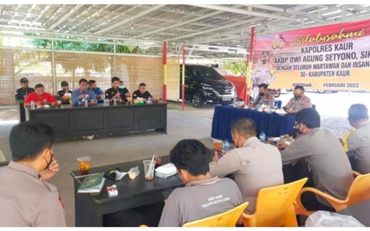 Suasana coffe morning Jajaran Polres Kaur bersama insan Pers 