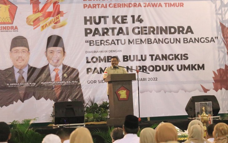 Ketua DPD Partai Gerindra Jatim, Anwar Sadad 