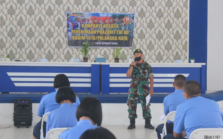 Kodim 1016/Palangka Raya menggelar sosialisasi penerimaan calon Taruna/Taruni, Bintara PK, Tamtama TNI-AD Tahun Anggaran 2022