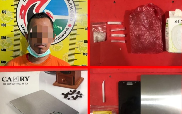 Jolodong pengedar sabu asal Panggunguni beserta barang bukti