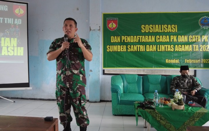 Sosialisasi rekrutmen prajurit dari sumber santri dan lintas agama, oleh Dandim 0715/Kendal 