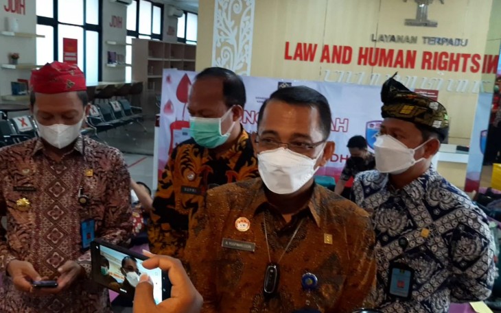 Kepala Kantor Wilayah Kementerian Hukum dan HAM Jawa Tengah A Yuspahruddin, saat memberikan keterangan